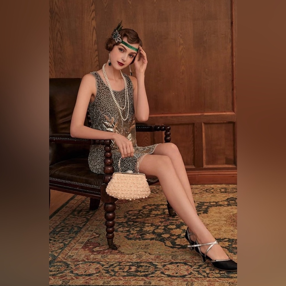BABEYOND 1920s  Style Flapper Dress 
Beaded Great Gatsby Party Dress Size S - Picture 4 of 11
